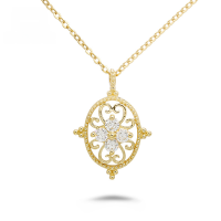 wholesale 18K Gold Yili Jewelry Manufacturer Wholesale Fashion Trendy Niche Versatile Luxury Style Hollow Full-Cut Diamond Necklace-Full reverse diamond necklace 18K
