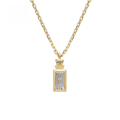 wholesale 10K Gold Geometric Rectangle Simple Women's Topaz Collarbone Chain Japanese-style Light Jewelry-0-0