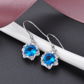 wholesale S925 Sterling Silver Fashion Crystal Flower Earrings Korean Style Zircon Inlaid Minimalist Elegant Earrings for Women-0-0