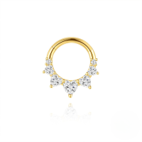 wholesale S925 Sterling Silver Light Luxury Double-layer Zircon-inlaid Natural Green Chrysoprase Ear Cuff, Ear Hoop,-Single gold #7