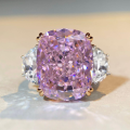 wholesale 925 Sterling Silver Pink Large Carat Ring for Women 14X18 Size Billionaire's Joy Ring Ice Flower Cut Wholesale-0-0