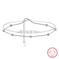 wholesale S925 Sterling Silver Ankle Chain with Layered Cross Shiny O-Link, Plated in 14K Gold, Factory Direct, Cross-Border-0-140