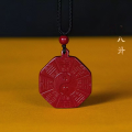wholesale Metal material first, pure natural cinnabar genuine purple gold sand Tai Chi cinnabar Bagua pendant for men and women, birth year peace does not fade necklace-0-2