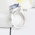 wholesale S925 Silver Luxury Iolite Blue Crystal Ring 11*11mm Large Size Colored Gemstone-0-2