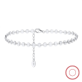 wholesale S925 Sterling Silver Ankle Chain with Layered Cross Shiny O-Link, Plated in 14K Gold, Factory Direct, Cross-Border-0-72