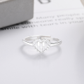 wholesale Metal S925 Silver Fashion Cross-Border Hot Selling European and American Style 3D Heart Personality Trendy Ins Versatile Open Adjustable Ring-0-2