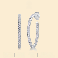 wholesale 925 Sterling Silver Fashionable Hoop Earrings with Luxurious Advanced Feel, Popular in Europe and America, Live Streaming Hot-Selling Moissanite Earrings in Stock-74 Moissanite