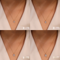 wholesale Metal material: Cloud-pulled silver jewelry, clear and cool sensation square ice cube zircon pendant necklace, minimalist and elegant collarbone chain-0-1
