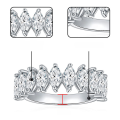 wholesale 18K Gold Plated S925 Sterling Silver 3*6mm Marquise Cut Moissanite Eternity Ring for Women Cross-Border Hot Seller-0-5