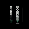wholesale Metal: 925 Silver Gold Plated Pendant chain earrings with high-carbon diamond, Muso green, Cartier-inspired panther, luxurious jewelry for women-0-2
