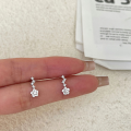 wholesale S925 Sterling Silver Inlaid Diamond Five-Petal Flower Earrings Korean Style Sweet Geometric Personality Elegant Ear Accessories M02156-0-1