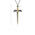 wholesale S925 silver dark-themed designer high-end dagger pendant with Gothic style and natural gemstone necklace-0-4