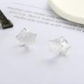 wholesale S925 Sterling Silver FashionIns Style Brushed Star Shape Sweet and Cool Design Earrings Ear Clips-0-1