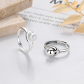 wholesale S925 Sterling Silver Minimalist Geometric Creative Small Ball Ring, Ins Light Luxury Internet-Famous Index Finger Ring-0-0