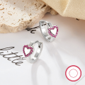 wholesale 925 Sterling Silver European and American Earrings, Sweet Style Heart Earrings for Women, Small and Cute Minimalist Heart-shaped Set Accessories-0-3