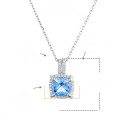 wholesale S925 silver plated with white gold, set with rare design natural topaz and moissanite, ring, necklace, and earrings suite-0-6