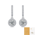 wholesale 925 Sterling Silver Fashionable and Elegant Ear Clips, Light Luxury High-End Feeling, Live Streaming Hot Selling Moissanite Long Circle Earrings-0-6