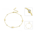 wholesale S925 Sterling Silver Cloud-Pull Ankle Bracelet with Heart Decoration and Inlaid Round Zircon, Cross-Border Bestseller, Wholesale-0-1