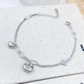 wholesale S925 Sterling Silver Maker's Plump Fortune Plain Silver Bracelet, Fashionable Neo-Chinese Minimalist Design High-End Sense Jewelry-0-3