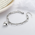 wholesale S925 Sterling Silver Vintage Heart Love Lock Bracelet, Niche Design, Minimalist and Elegant, Personalized Fashion Trendy Best Friend Jewelry-0-0