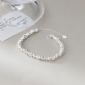 wholesale S925 Sterling Silver Irregular Crushed Silver Bracelet with Unique Design and Distinctive Style for Women S6203-0-6