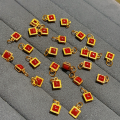 wholesale S925 Gold-Plated Silver Natural Southern Red Agate Bead Spacer Barrel Bead DIY Accessories Bracelet Necklace-0-1