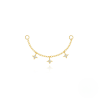 wholesale S925 Sterling Silver Long Chain Tassel Earrings With Crystal Accents-Single gold #4&gt;925 silver