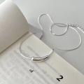 wholesale S925 Sterling Silver Solid Little Eggplant Silver Tube Necklace for Women, Xiaohongshu Viral High-End Niche Collarbone Chain-0-0
