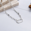 wholesale S925 Sterling Silver Korean Style Minimalist Design Circle B Pendant Fashion Trendy Choker Necklace-0-0
