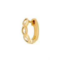 wholesale S925 Sterling Silver Zircon Marquise Ear Clips, Anins-Single gold 925 silver