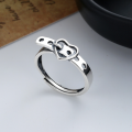 wholesale S925 Sterling Silver Sweet and Edgy Heart Belt Buckle Ring, Ins Style, Individualistic Korean and Japanese Minimalist Niche Light Luxury Index Finger Ring for Women-0-3