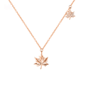 wholesale 925 Sterling Silver Gold-Plated Zircon Necklace, Bfirst Maple Leaf Pendant, Versatile and Elegant Collarbone Chain for Daily Wear-0-0
