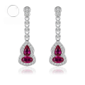 wholesale [925 Silver Gold Plated] Mujing Jewelry Pigeon Blood Red Small Gourd Earrings, Artificial Simulated Gemstone Jewelry Earrings for Women, Live Streaming-0-0
