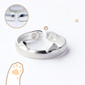 wholesale S925 Silver Open Cat Paw Ring Pet Cute Cat Ear Ring Totoro Ring J0503-0-0