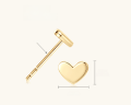 wholesale 10K Gold Heart Stud Earrings for Women, Simple and Elegant Ear Accessories Wholesale, Fashionable Ins High-End Sense Ear Cartilage Piercing, Hypoallergenic-0-5