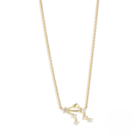 wholesale S925 Sterling Silver New Zodiac Star Pendant Necklace With Zircons, Trendy And Popular-Gold-Libra 925 silver