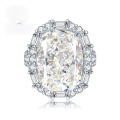 wholesale S925 Silver European and American Cross-Border Style 12*16mm Fat Square Ice-Cut Silver Ring for Women with Luxurious Large-Carat Setting-0-0