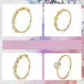 wholesale S925 Sterling Gold Plated Moissanite Small Ring Series Golden Dawn, Niche Design Women's Jewelry, TikTok Viral Ring-0-0