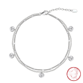 wholesale S925 Sterling Silver Irregular Circle Design Versatile Double-Layer Anklet for Women Beach Foot Jewelry Wholesale-0-0