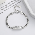 wholesale S925 Sterling Silver Korean-style Creative Minimalist Graffiti Rabbit Bear Trendy Street Bracelet for Men and Women-0-0