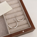 wholesale S925 Sterling Silver Heavy Workmanship Circle Hoop Earrings Women New Trend High-End Minimalist Style Earrings-0-3