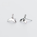 wholesale S925 Silver Mermaid Tail Stud Earrings for Women, Smooth and Cute, Sweet Fish Tail Earrings Jewelry E8192-0-1