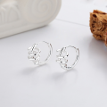 wholesale S925 Sterling Silver Creative Twisted Spring Wire Geometric Ear Cuff Trendy Sweet and Cool Style Statement Earrings-0-2