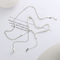 wholesale S925 Sterling Silver Creative Spliced Broken Silver Ball Fringe Necklace, Personalized Trendy Sweet and Edgy Style Collarbone Chain-0-3