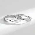 wholesale 925 Sterling Silver Möbius Ring Couple Set Engravable Valentine's Day Gift for Girlfriend-0-2