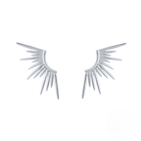 wholesale S925 Sterling Silver Minimalist Sunburst Stud Earrings, Trendy Women's Fashion-Platinum