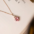 wholesale Rose gold-plated S925 sterling silver little bow red deer pendant gift fashionable necklace versatile for daily wear-0-1