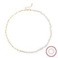 wholesale S925 sterling silver jewelry, paperclip chain with natural baroque pearl necklace, factory wholesale-0-0