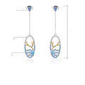 wholesale S925 Sterling Silver Designer High-End Long Earrings Shan Hai Jing Series with Natural Topaz and Sapphire Ear Studs-0-4