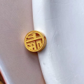 wholesale Sterling Silver Gold-Plated Gourd Auspicious Cloud Spacer Beads DIY Bracelet Necklace Accessories Pure Silver Large Hole Fu Character Coin-0-6